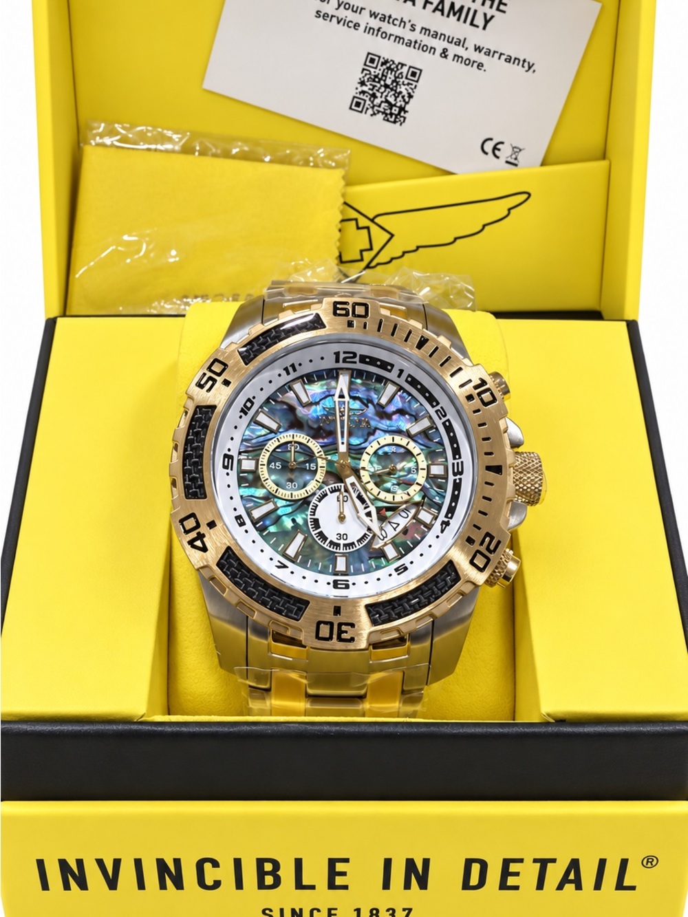 Invicta Pro Diver Scuba 25093 Abalone Chronograph Watch